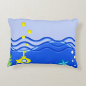 海パーソナライズされた潜水艦ビーチ アクセントクッション (裏面)