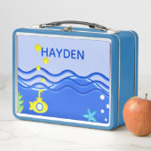 海パーソナライズされた潜水艦ビーチ メタルランチボックス (インサイチュ)