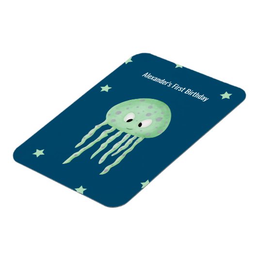 海パーソナライズされた第一誕生日の恩恵を受けて マグネット (左側)