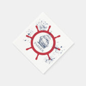 海パーソナライズされた航海の洋 スタンダードカクテルナプキン (角)