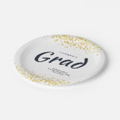 海パーソナライズされた軍・金ゴールド学校卒業会 ペーパープレート (アングル)
