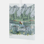 海パーソナライズされた面 ガラスオーナメント (正面左)