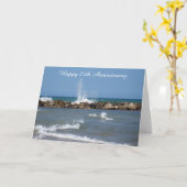 海パーソナライズされた25結婚周年 カード (黄色い花)