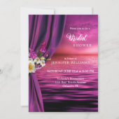 海パープルボホバタフライブライダルシャワー 招待状 (正面)