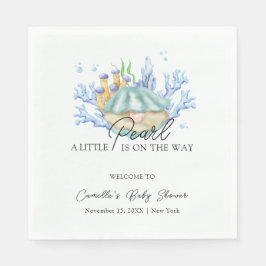 海パールザシーベビーシャワーウェルカム スタンダードランチョンナプキン