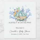 海パールザシーベビーシャワーウェルカム ワインラベル (シングルラベル)