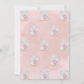 海パールシーシェルピンクガールベビーシャワー 招待状 (裏面)
