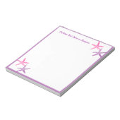 海ヒトデのピンクパーソナライズされた紫 ノートパッド (回転)
