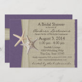 海ヒトパープルブライダルシャワー 招待状 (正面/裏面)