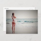 海ビキニヤングウーマンホリデーサマートン シーズンポストカード (正面/裏面)