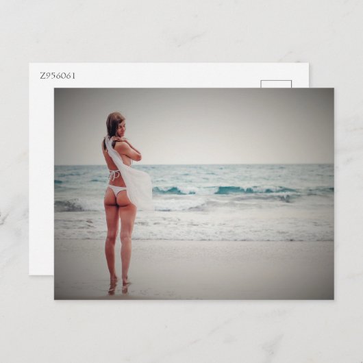 海ビキニヤングウーマンホリデーサマートン シーズンポストカード (正面/裏面)