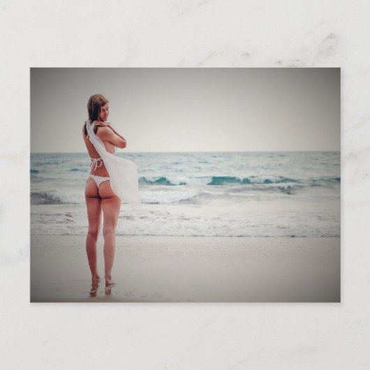 海ビキニヤングウーマンホリデーサマートン シーズンポストカード (正面)