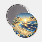 海ビュートロピカル紙のクイリング効果 マグネット (正面/裏面)