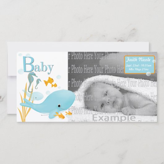 海ビューベビー写真コメント 案内状 (正面)