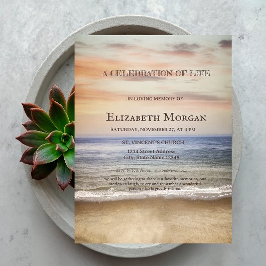 海ビーチお祝い 招待状