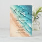 海ビーチかわいいシグネチャーサマーウォーター色 招待状 (スタンド正面)