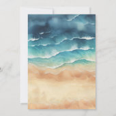 海ビーチかわいいシグネチャーサマーウォーター色 招待状 (裏面)