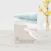 海ビーチとヒトデ悔やみや弔慰ありがとう カード (黄色い花)