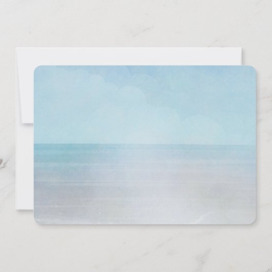 海ビーチのベビーシャワー 招待状 (裏面)