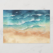 海ビーチの水色の署名結婚 プログラム (裏面)