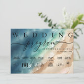 海ビーチの水色の署名結婚 プログラム (スタンド正面)