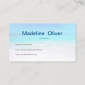 海ビーチアクアブルーシートラベルモダン 名刺 (裏面)