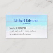 海ビーチアクアブルーシートラベルモノグラモダンム 名刺 (裏面)