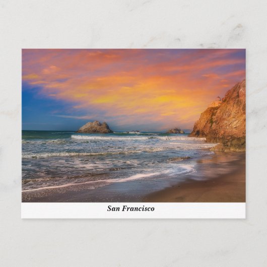 海ビーチアットサンセット ポストカード (正面)