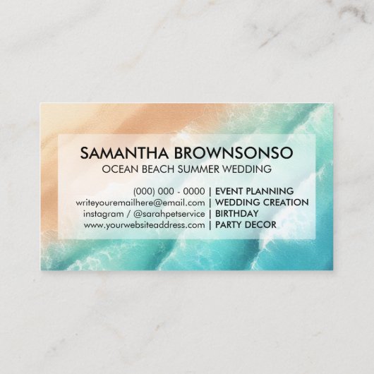 海ビーチイベント計画パーティー 名刺 (裏面)