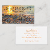 海ビーチウェーブサンセットシーシェル写真旅行 名刺 (正面/裏面)