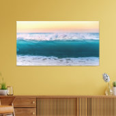 海ビーチウェーブサンセット キャンバスプリント (インサイチュ (リビング))