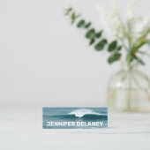 海ビーチウェーブシーブルーティール（緑がかった色）写真旅行 スキニー名刺 (スタンド正面)