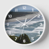 海ビーチウェーブズコーストラインシースケープ 壁時計 (正面)