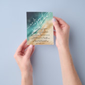 海ビーチウォーターカラーサマー婚約 チラシ (手)