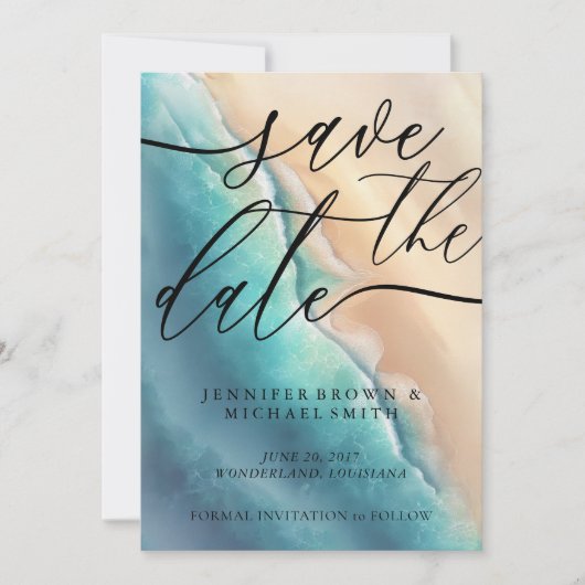 海ビーチカスタム署名 セーブザデート (正面)