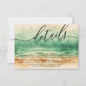 海ビーチグリーンウォーターエレガントカラーサンサマー 出欠カード (正面)