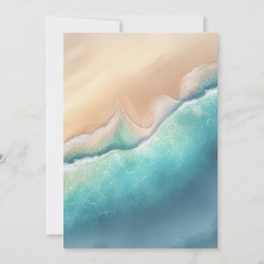 海ビーチサマーウォーター結婚カラーズディナー 招待状 (裏面)