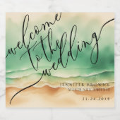 海ビーチサマーグリーンシー結婚ズ ビールラベル (シングルラベル)