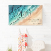 海ビーチサマーパーティー結婚ウェルカム 横断幕 (インサイチュ)