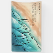 海ビーチサマーパーティー結婚ウェルカム 横断幕 (縦)