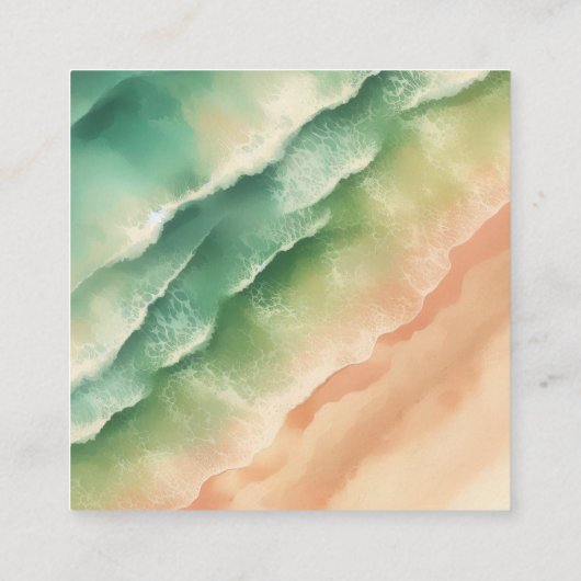 海ビーチサマー結婚パーティーの夕日 エンクロージャーカード (裏面)