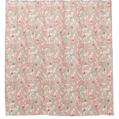 海ビーチサンゴの枝と貝殻 シャワーカーテン (正面)