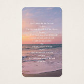 海ビーチサンセットガール写真葬儀祈りの言葉 (裏面)