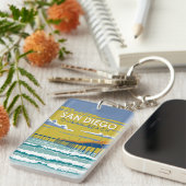 海ビーチサンディエゴトラベルアートヴィンテージ キーホルダー (正面右)