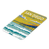 海ビーチサンディエゴトラベルアートヴィンテージ マグネット (左側)