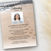 海ビーチサンディ足跡、生活のお祝い 招待状