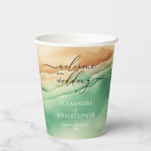 海ビーチサンドシグネチャーボホニュー結婚パーティー 紙コップ (裏面)