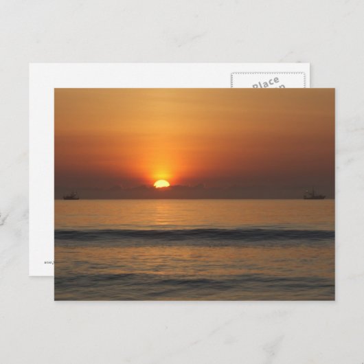 海ビーチサンライズカラー写真はがき ポストカード (正面/裏面)