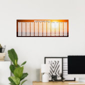 海ビーチサンライズ誕生日カレンダー ポスター (ホームオフィス)