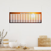 海ビーチサンライズ誕生日カレンダー ポスター (キッチン)